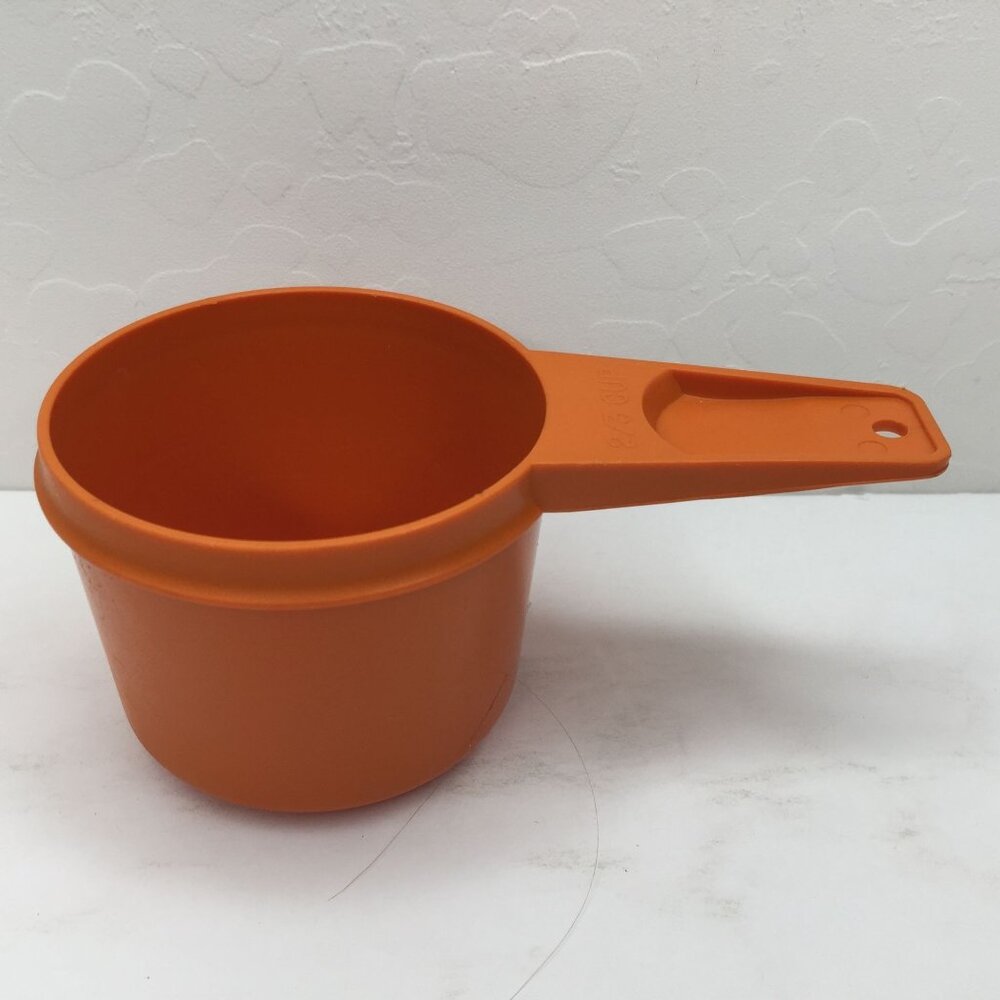 Vintage Tupperware Replacement 2/3 Measuring Cup Orange Kitchen Tool Kitchenware